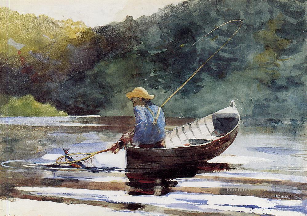 Garçon Pêche réalisme marine peintre Winslow Homer Peintures à l'huile